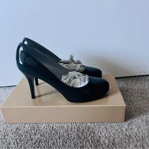 Sergio Rossi Brand New Dark Gray Heels Leather Pump Size 37.5